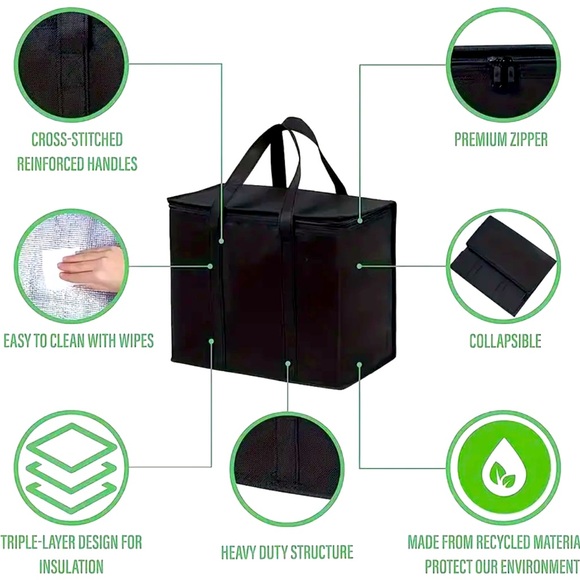 New - Large Multi-Use Insulated Tote Bag - Durable and Lightweight - Picture 3 of 7